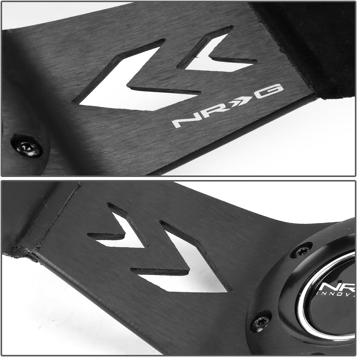 NRG Innovations RST-022S-Y 6-Bolt Spoke Race Steering Wheel + Horn Button
