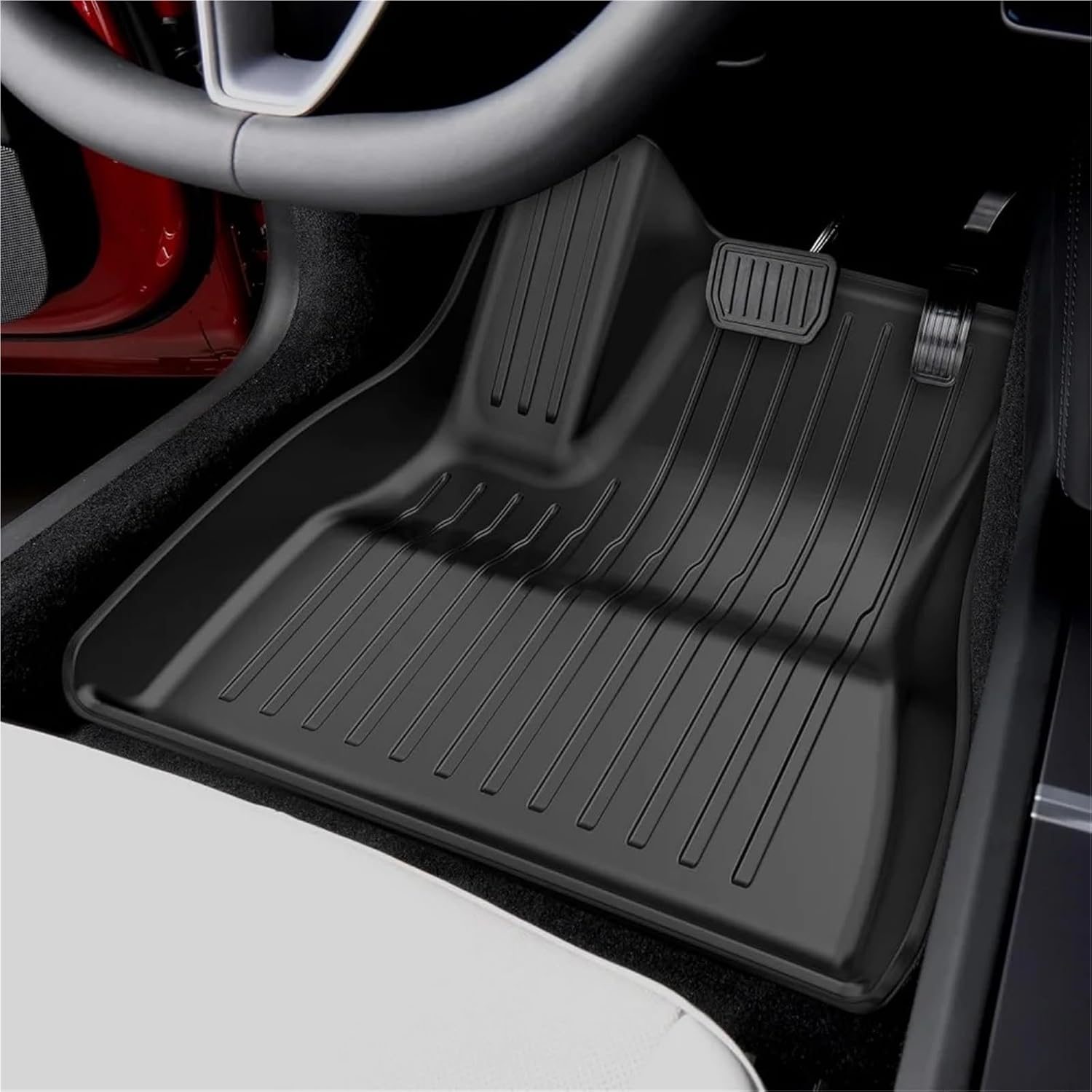 Compatible for Tesla Model 3 Highland 2024 TPE Floor Mats,All Weather Waterproof Anti-Slip Front Rear Cargo Liner Trunk Mat(Left Rudder 4pcs)