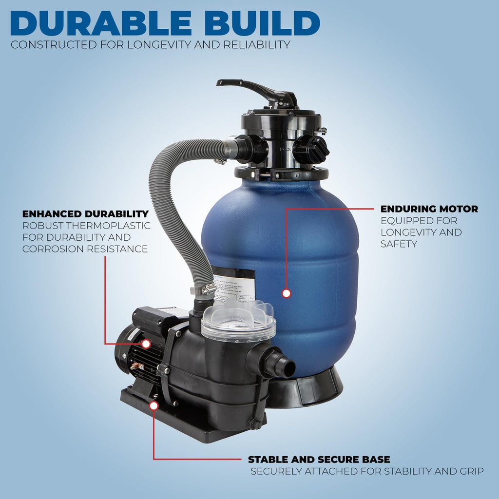 XtremepowerUS 13' Sand Filter 0.75 HP Pool Pump 4 Way Valve for Above Ground Pool Set with Stand Up To 10,000 Gallons, 2400GPH 1-1/4'NPT