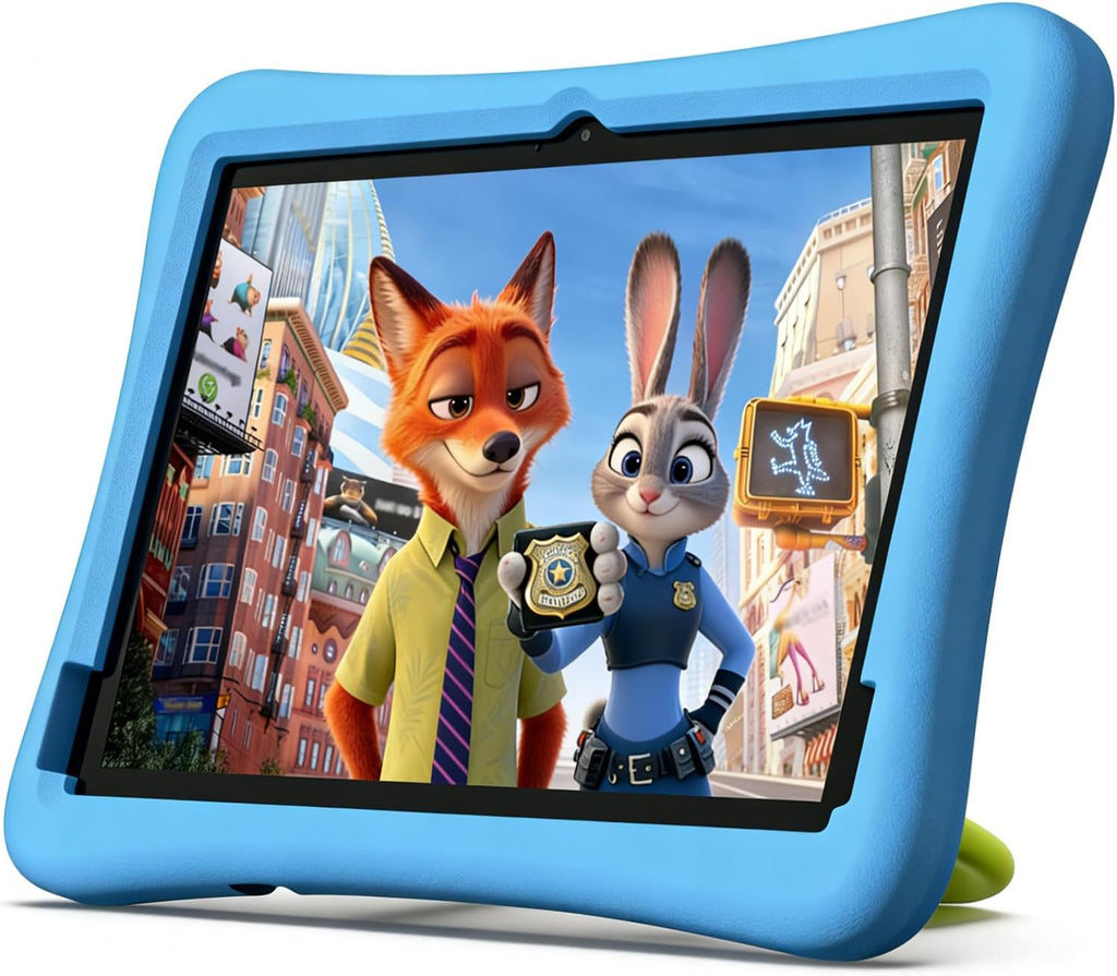 Plimpton Kids Tablet 10 Inch - 2026 Upgraded Android 15 Tablet for Kids with Case Included, Octa-Core, Google Kids Space, Parental Control, 4GB+64GB, WiFi, BT5.3, YouTube, Great Gift for Toddler(Blue)