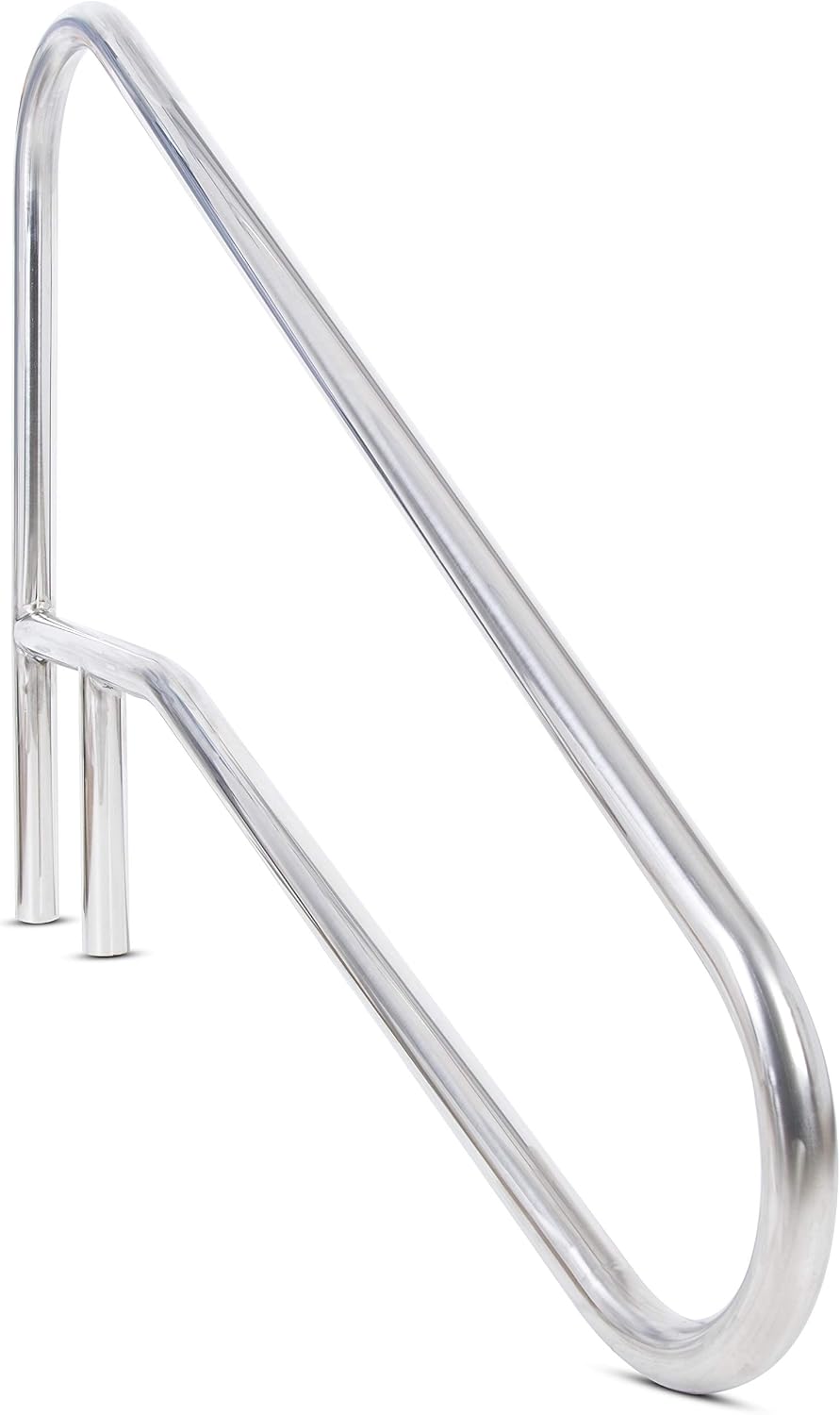 ECOTRIC 49-3/8'X35-3/8 Pool Handrail Deck Mounted Swimming Pool Step/Stair Rail 304 Stainless Steel Cross Brace 2 Packages