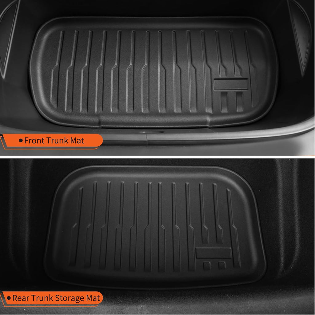 Floor Mats Trunk Mat for Tesla Model Y Juniper 2025 2026(5-Seat), All Weather TPE Floor Liners with Trunk Door Sill Protector Custom Fit for Model Y Juniper Accessories 7PCs