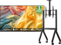 SYLVOX Outdoor TV with Rolling Stand, 43 inch Full Sun TV 2000 Nits, Ultra-Narrow Bezel, 4K Smart Google Television, IP56 Waterproof, Dual Speakers, for Poolside, Yard, Business (Frameless Pro Series)