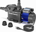 AQUASTRONG Above Ground Pool Pump High Flow Self Priming Swimming Pool Pumps with Filter Basket,Deep Black
