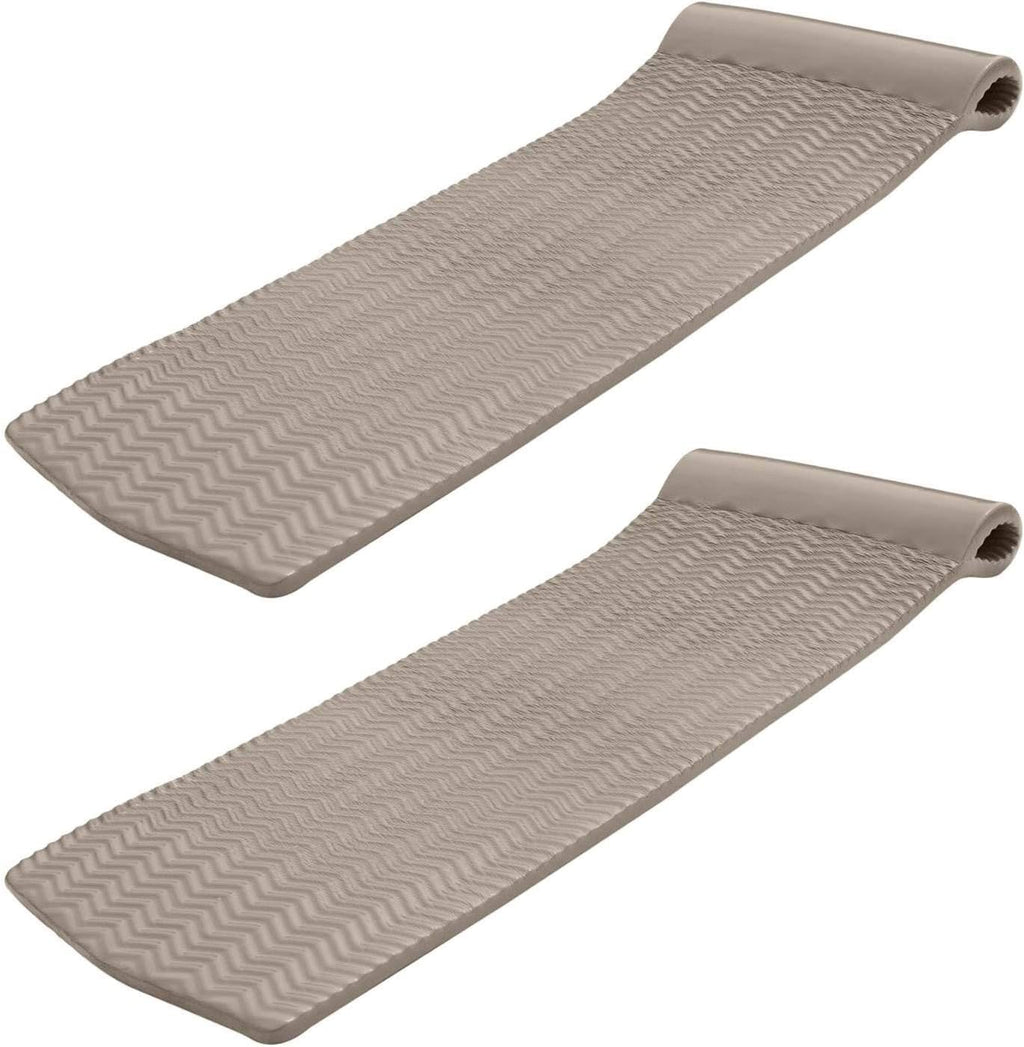TRC Recreation 2-Pack Serenity 1.5' Thick Foam Pool Float Lounger, Bronze w/Headrest for Lounging & Sunbathing in Swimming Pools, Beaches & Lakes, 70' x 26'
