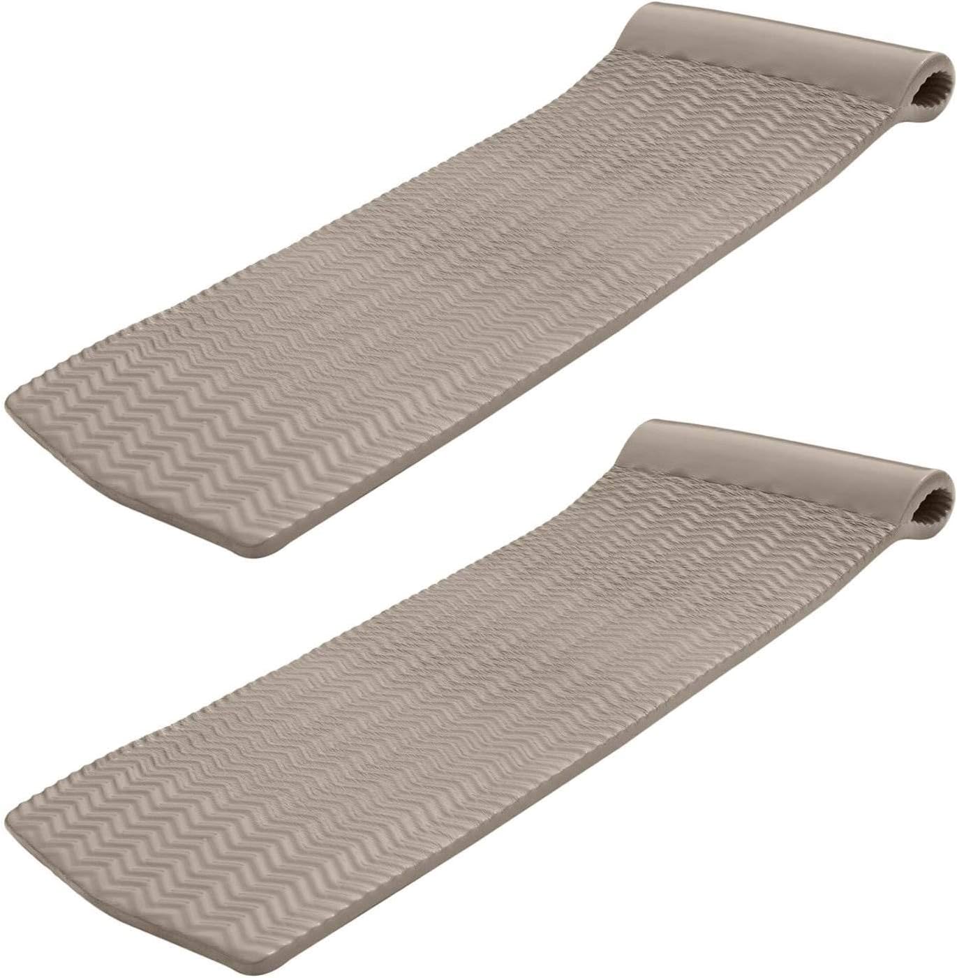 TRC Recreation 2-Pack Serenity 1.5' Thick Foam Pool Float Lounger, Bronze w/Headrest for Lounging & Sunbathing in Swimming Pools, Beaches & Lakes, 70' x 26'