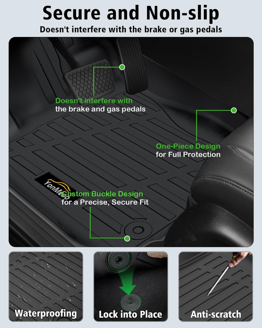 Floor Mats Custom for Subaru Outback 2026 Trunk Mat with Backrest Mat All Weather TPE Full Set Liners Cargo Protector for Outback 2026 Accessories, Black