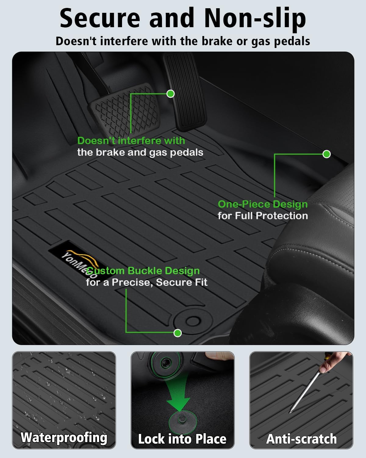 Floor Mats Custom for Subaru Outback 2026 Trunk Mat with Backrest Mat All Weather TPE Full Set Liners Cargo Protector for Outback 2026 Accessories, Black