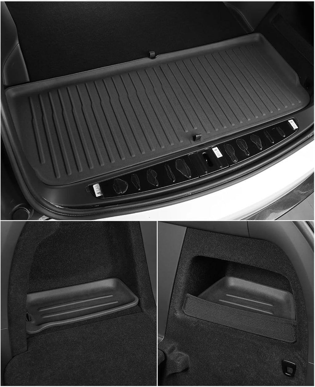 Compatible for Tesla Model X 2024 5/6/7 Seat TPE 3D Car Floor Mats Cargo Liner Trunk Pad Waterproof Protective Left Rudder(7seats Trunk)