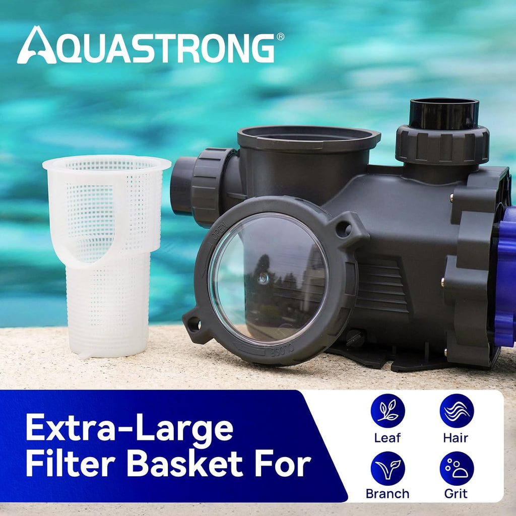 Aquastrong In/Above Ground Pool Pump High Flow Self Primming Swimming Pool Pump,Dark Blue