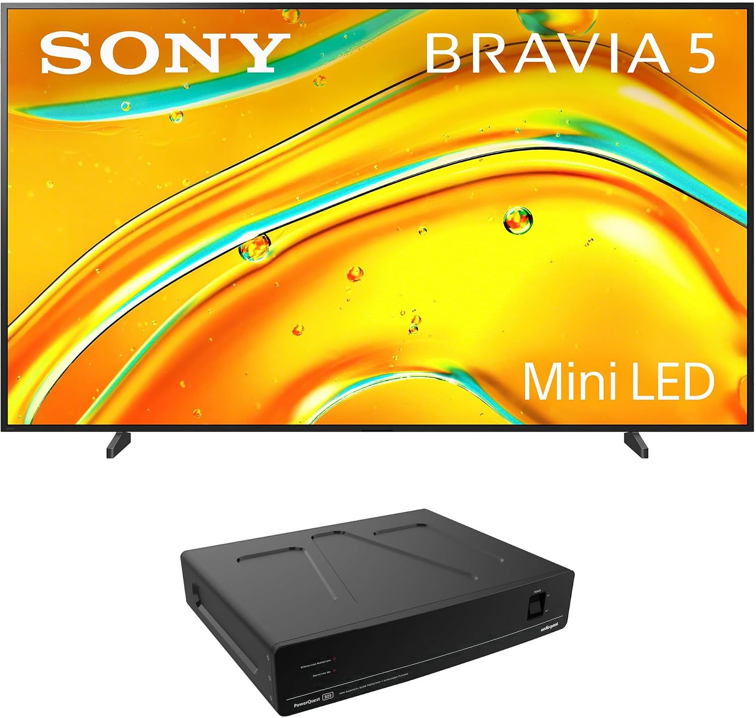 Sony K98XR50 98 Inch Bravia Mini LED 4K HDR TV with an AudioQuest PQ505NA PowerQuest 505 12 Outlet Surge Protector (2025)