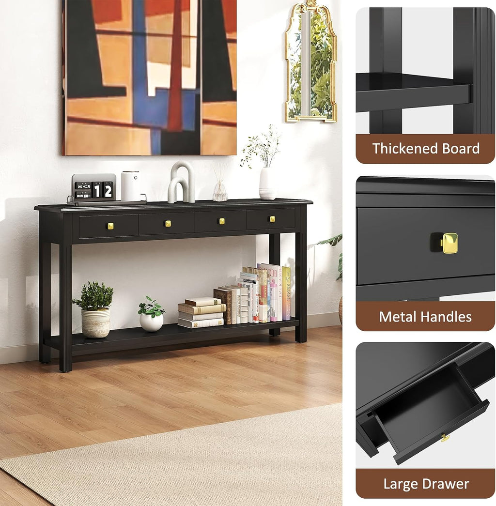 Kinfant Console Table - Entryway Table Sofa Table Hallway for Living Room, Front Hall, Couch (Drawer Handle Style 4)