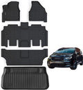 Floor Mats for 2017-2025 2026 Chrysler Pacifica Gas Touring Models (Non Hybrid & Non Pinnacle Model with Trunk Mat TPE All Weather fit 2018-2026 Voyager Car Floor Liners&Cargo Liners-Black