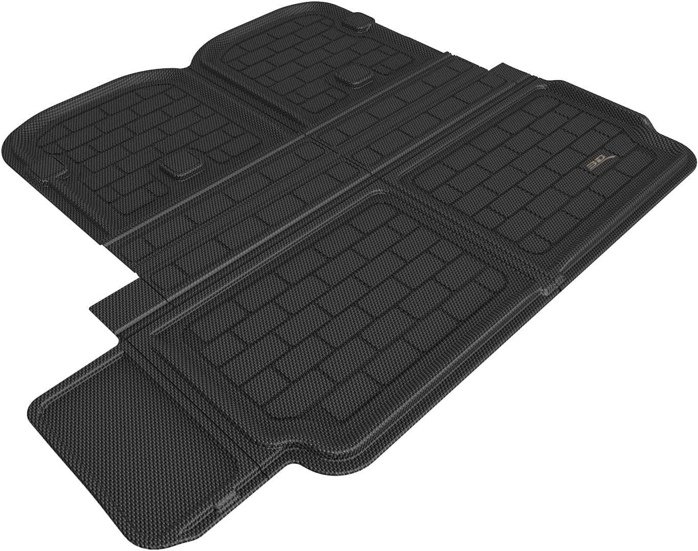 3D MAXpider Custom Fit Kagu Cross Fold Cargo Liner (Black) Compatible with Tesla Model X 6 & 7-Seat 2022-2025 - Behind 2nd Row