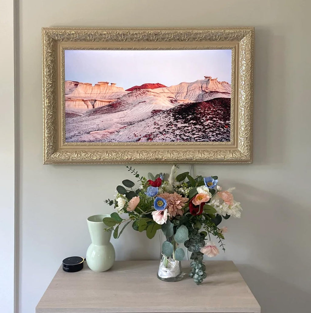 Elegant Vintage-Style TV Frame (Champagne Gold, 43') - Compatible ONLY with Samsung The Frame TV (Fits 2021-2026 models, 43LS03A/B/C/D/FA/HE)