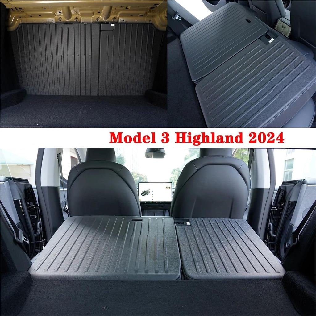 TPE Floor Mats & Cargo Liner Compatible for Tesla Model 3 Highland 2024, All Weather Waterproof Anti-Slip Trunk Mats TPE Floor Liners(3PCS LHD)