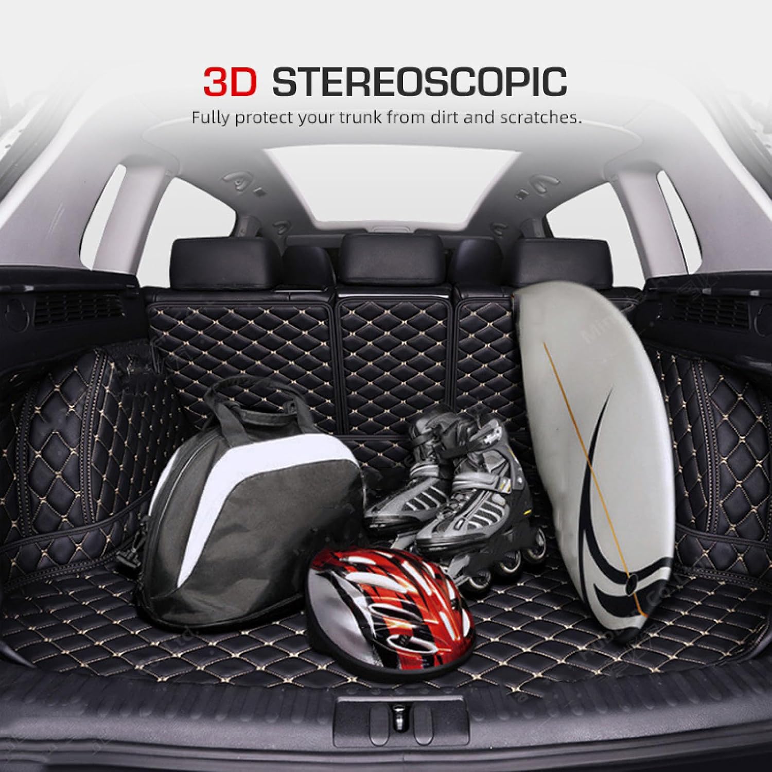Auto Full Coverage Trunk Mat Anti-Dirty Floor Pad Car Boot Pad Cargo Liner Carpets Accessories,for Tesla Model 3 2019