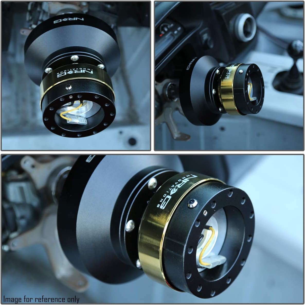 Auto Dynasty NRG Innovations SRK-200BK-TI Steering Wheel Quick Release Adapter Gen 2.0 Black Body/Titanium Ring
