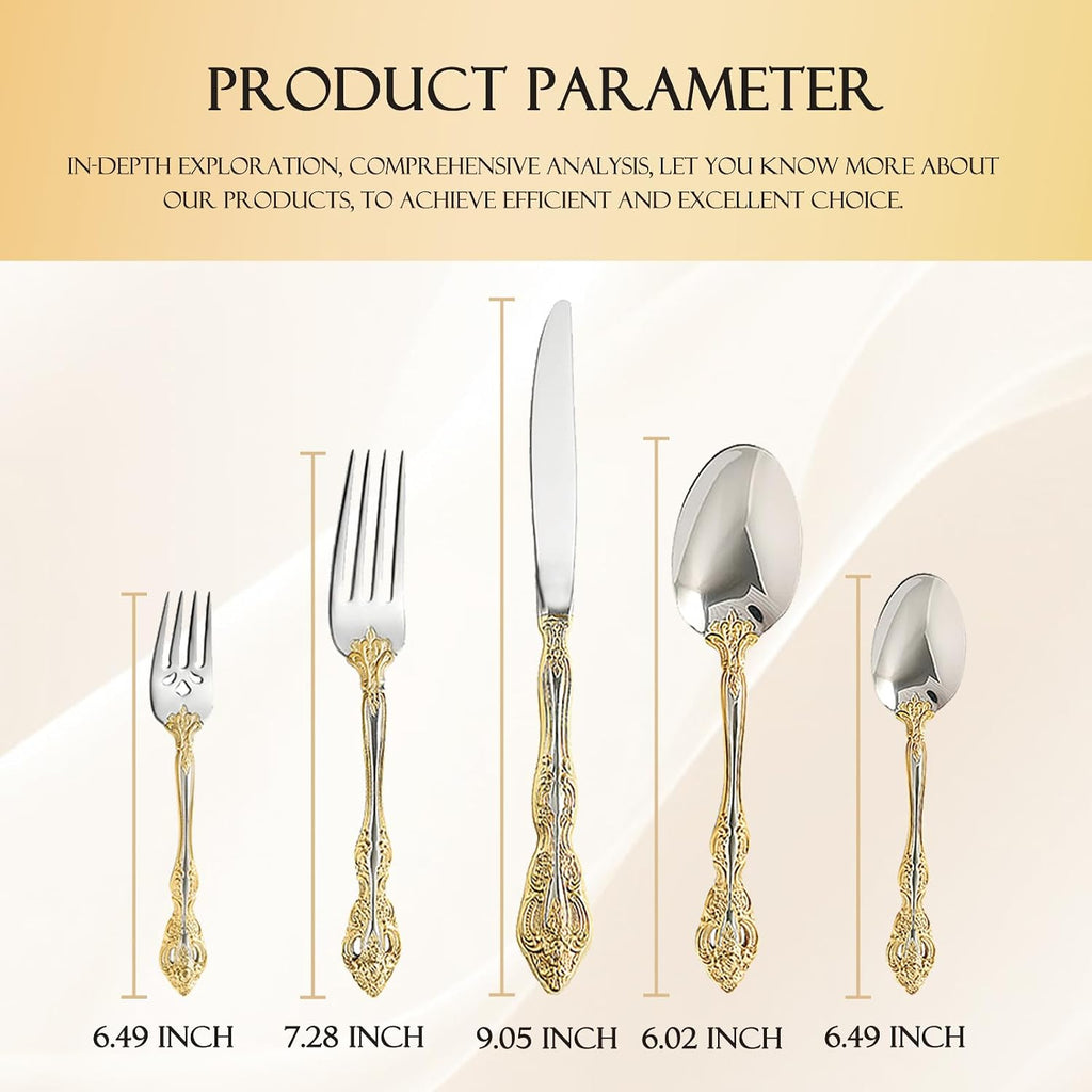10-piece exquisite cutlery set,service for 2 people,18/10 stainless steel flatware sets, utensils tableware set for eating,dishwashe safe