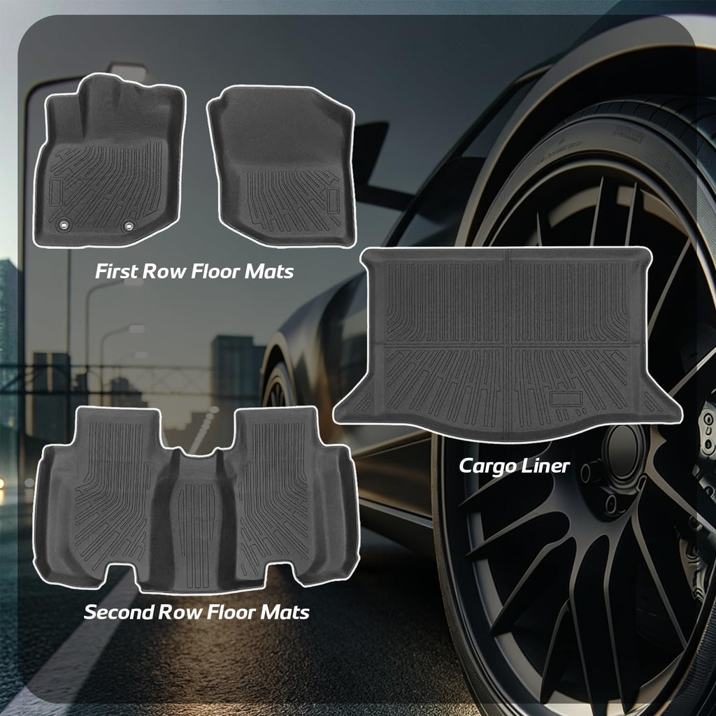 Floor Mats Compatible with Honda Fit 2009-2013 (Not for Manual Transmission),All Weather Protection Duarble TPE Cargo Liner Accessories Compatible with Honda Fit 2009-2013