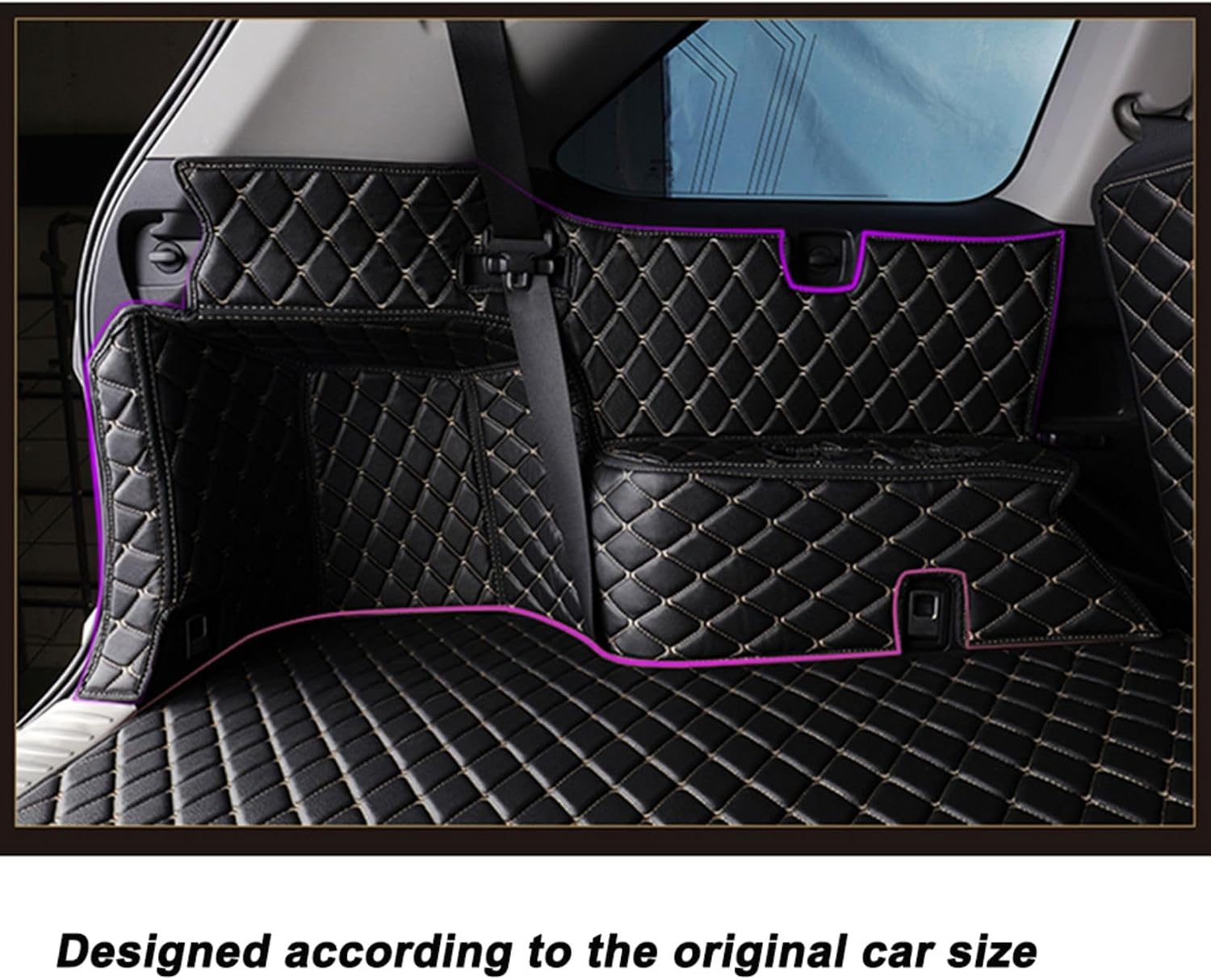 Car Cargo Liner for mini 2-Door 4seats 2014-2022 2023 2024(Lower Floor), Leather Boot Trunk Liner Anti-Scratch Anti-Slip Waterproof Cargo Mat, Interior Accessories,Red