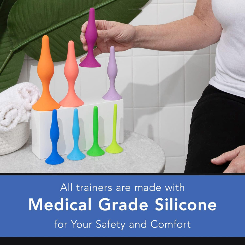 Rectal Dilator Trainer Set for Men and Women – Pelvic Floor Therapy Tool - Medical Grade Silicone, FDA Registered - 8-Pack, Sizes 1-8