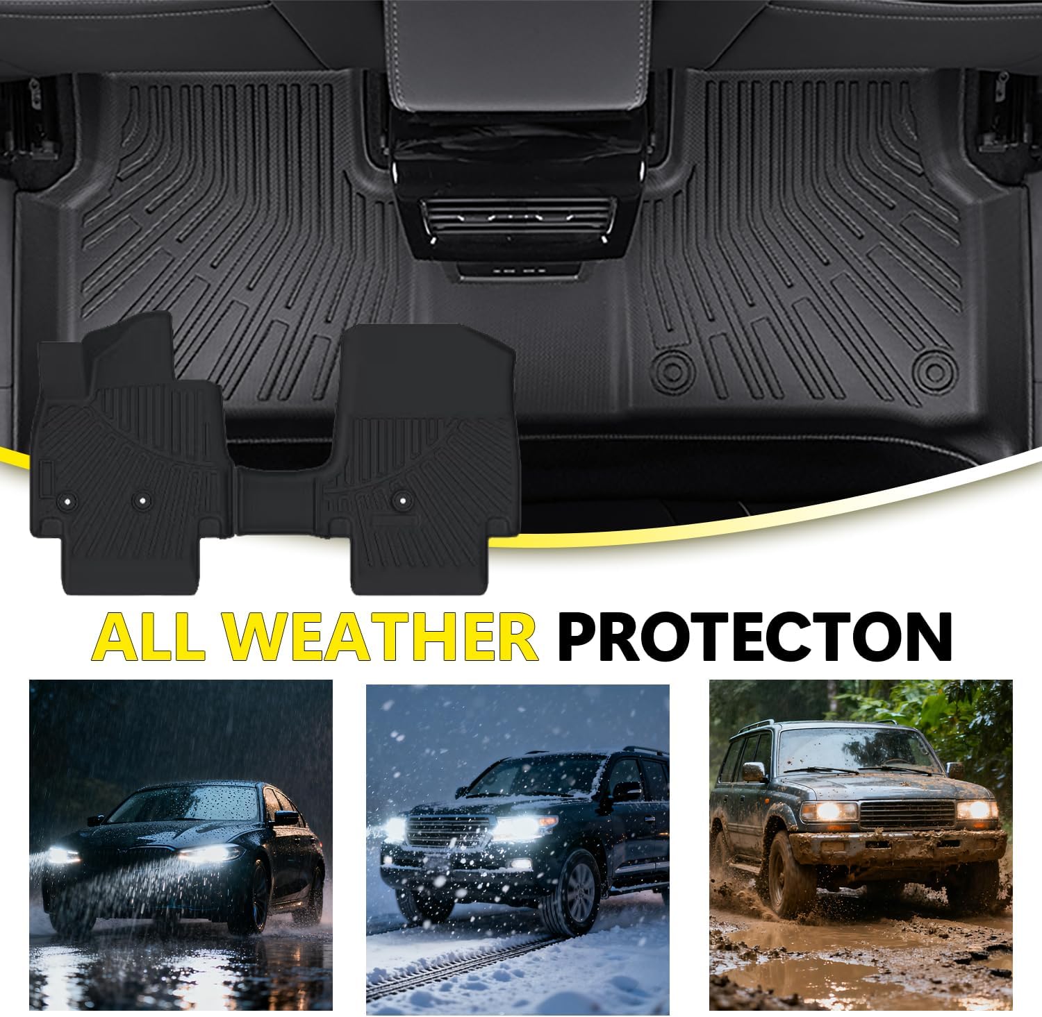 Floor Mats Compatible with Hyundai ioniq 9 2026 (6 Seats),All Weather Protection Duarble TPE Cargo Liner with Backrest Mats Accessories Compatible with Hyundai ioniq9 2026 (6 Seats)