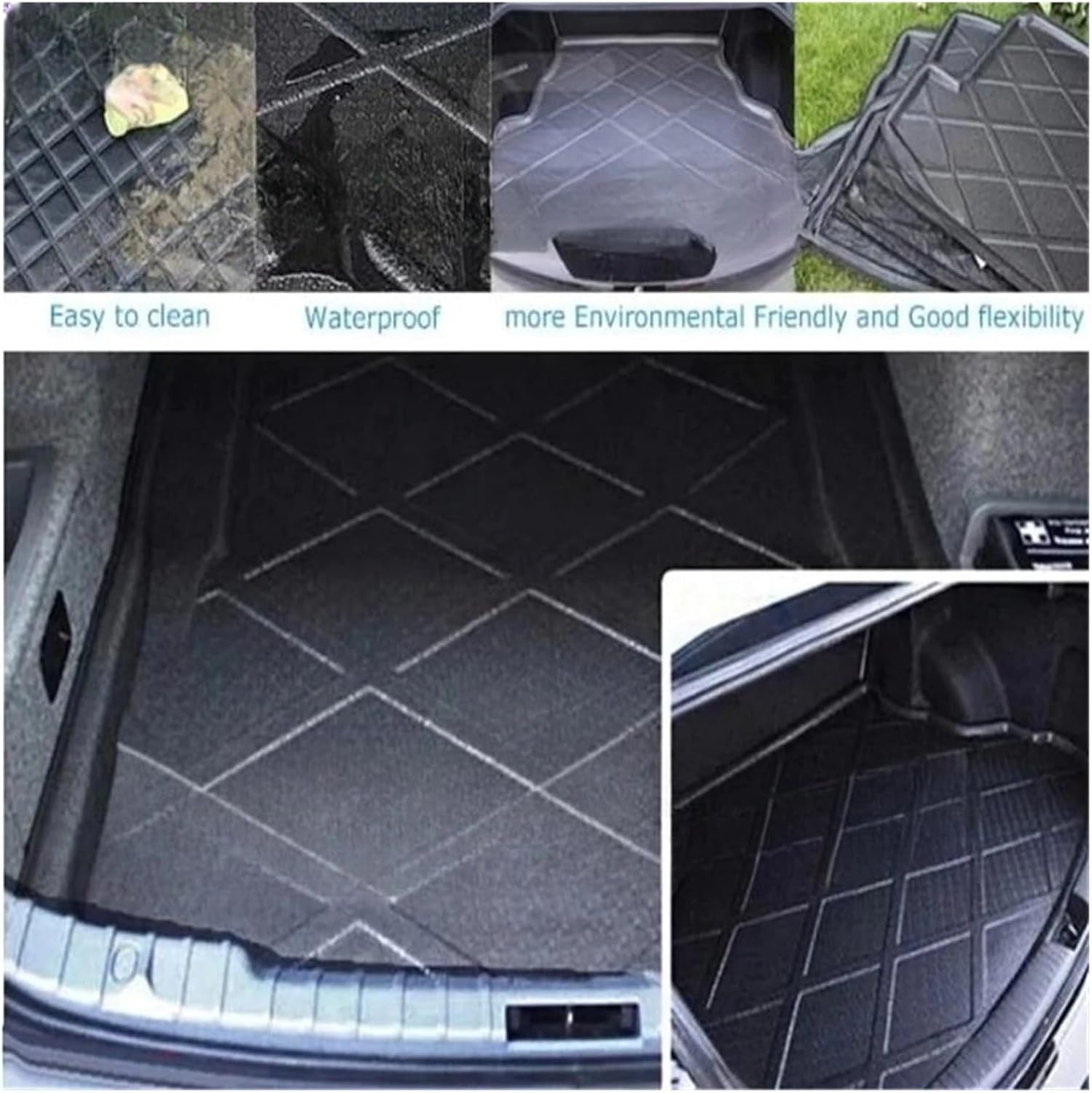 Car Cargo Mat Boot Liner Compatible for Tesla Model 3 Model Y Floor Mat Front Rear Trunk Protections Non-Slip Waterproof(Model 3 Rear)
