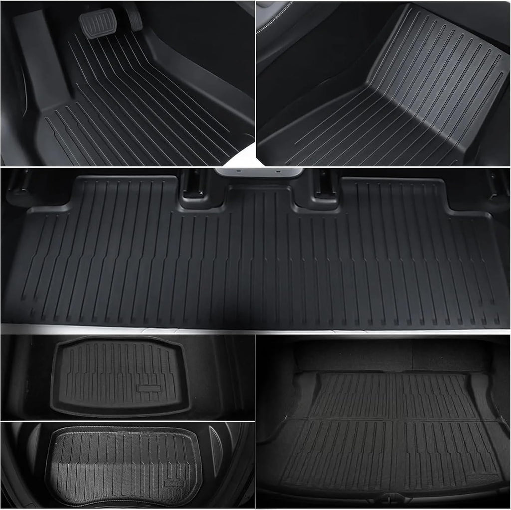 Compatible with Tesla Model 3 2023-2021 All-Weather XPE Floor Mats, LHD 3D Durable Waterproof Non-Slip Cargo Liners Trunk Mat Protection(6PCS LHD Floor Mats)