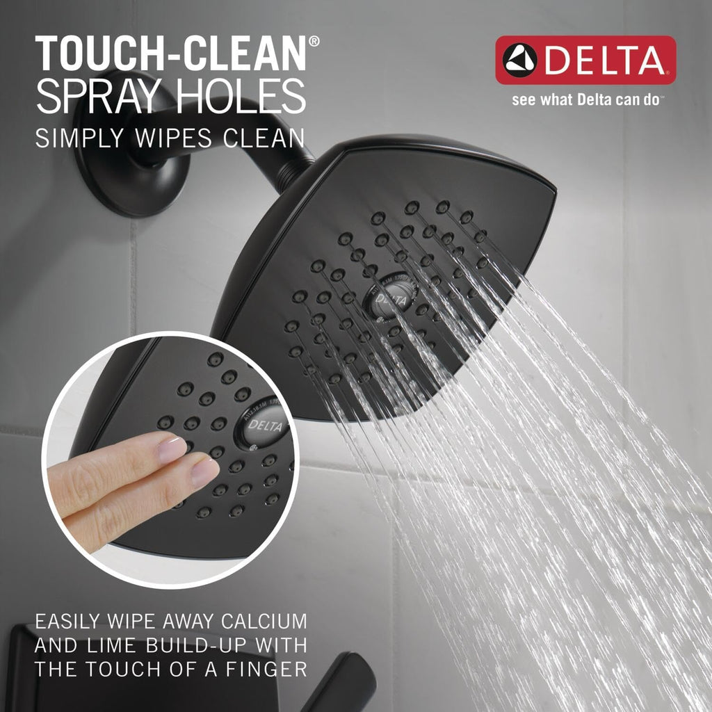 Delta Ashlyn 14 Series Bathtub and Shower Faucet Set, Matte Black Shower Head and Handle Set, Valve Trim Kit, Matte Black T14464-BL (Valve Not Included)