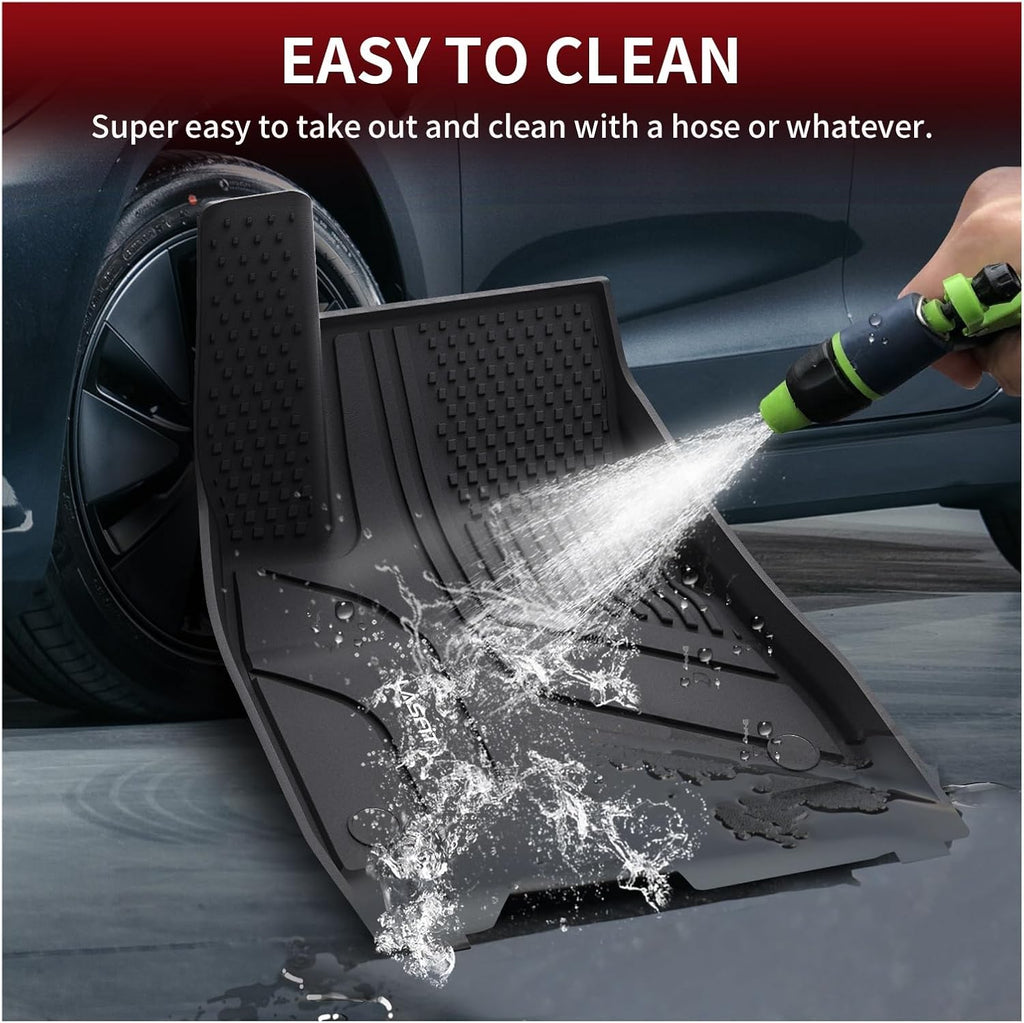 Floor Mats，Compatible with Tesla Model 3 Highland 2024 Full Set 1st & 2nd Row & Front Trunk & Rear Cargo Liner & Trunk Well Mat
