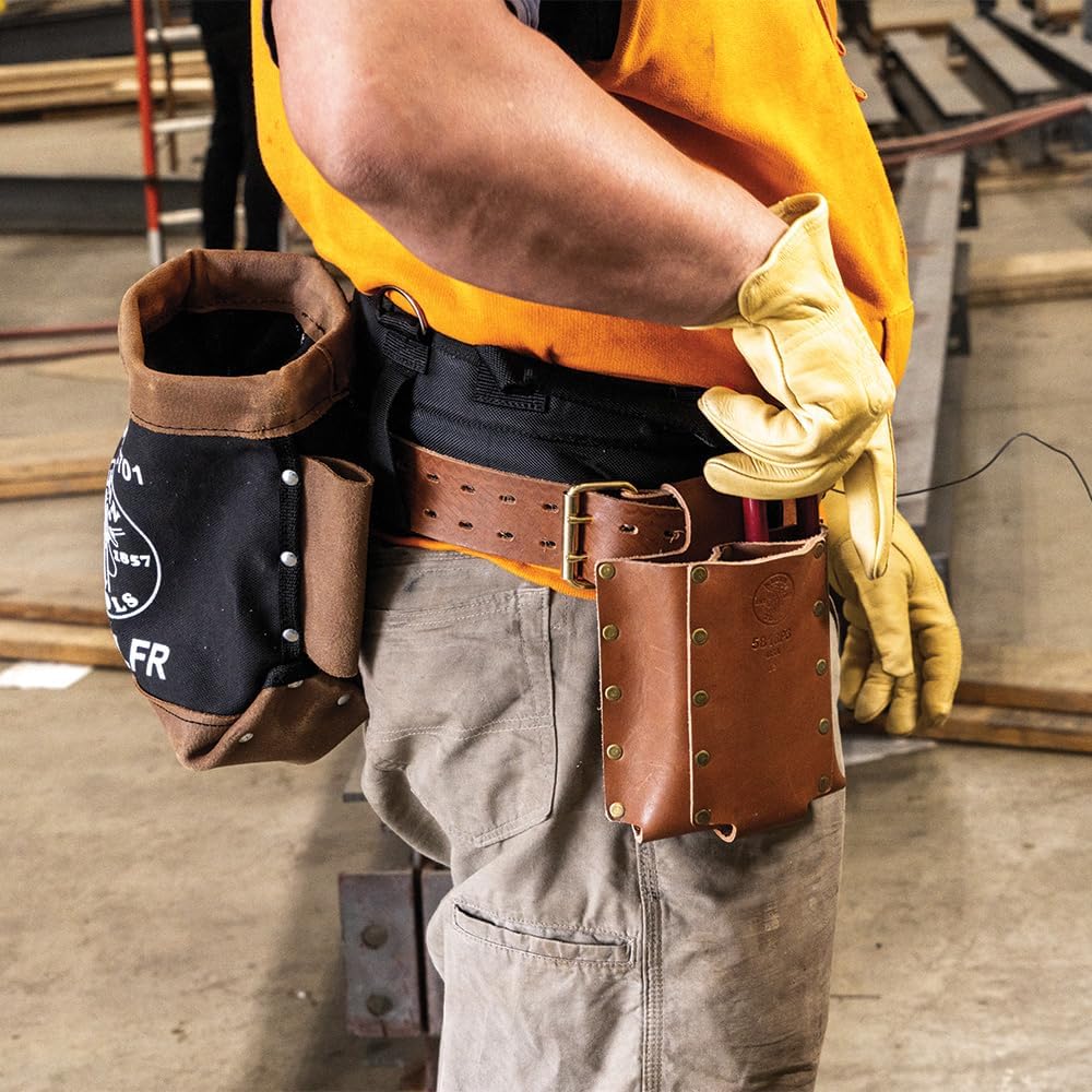 Klein Tools 5800IWBL Ironworker Tool Holder Belt System, 8-Piece Set, Quick-Release Belt, Bolt Bag, Holders, Tension Straps, Pro-Pad, Large