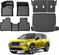KUST Floor Mats Set for 2021-2026 Nissan Rogue Accessories (Not for Sport & Select), All Weather Floor Liners & Rear Trunk Liner & Backrest Mats, TPE Rubber, Raised Edge