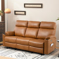 Power Reclining Sofa, Electric 3-Seat Dual Recliner Sofa with USB Ports, Cup Holders, Wall Hugger Sofa & Couch for Living Room Home Theater Apartment RV (Brown) | Drop-Down Table, Side Pocket, Extended Footrest, Breathable Material