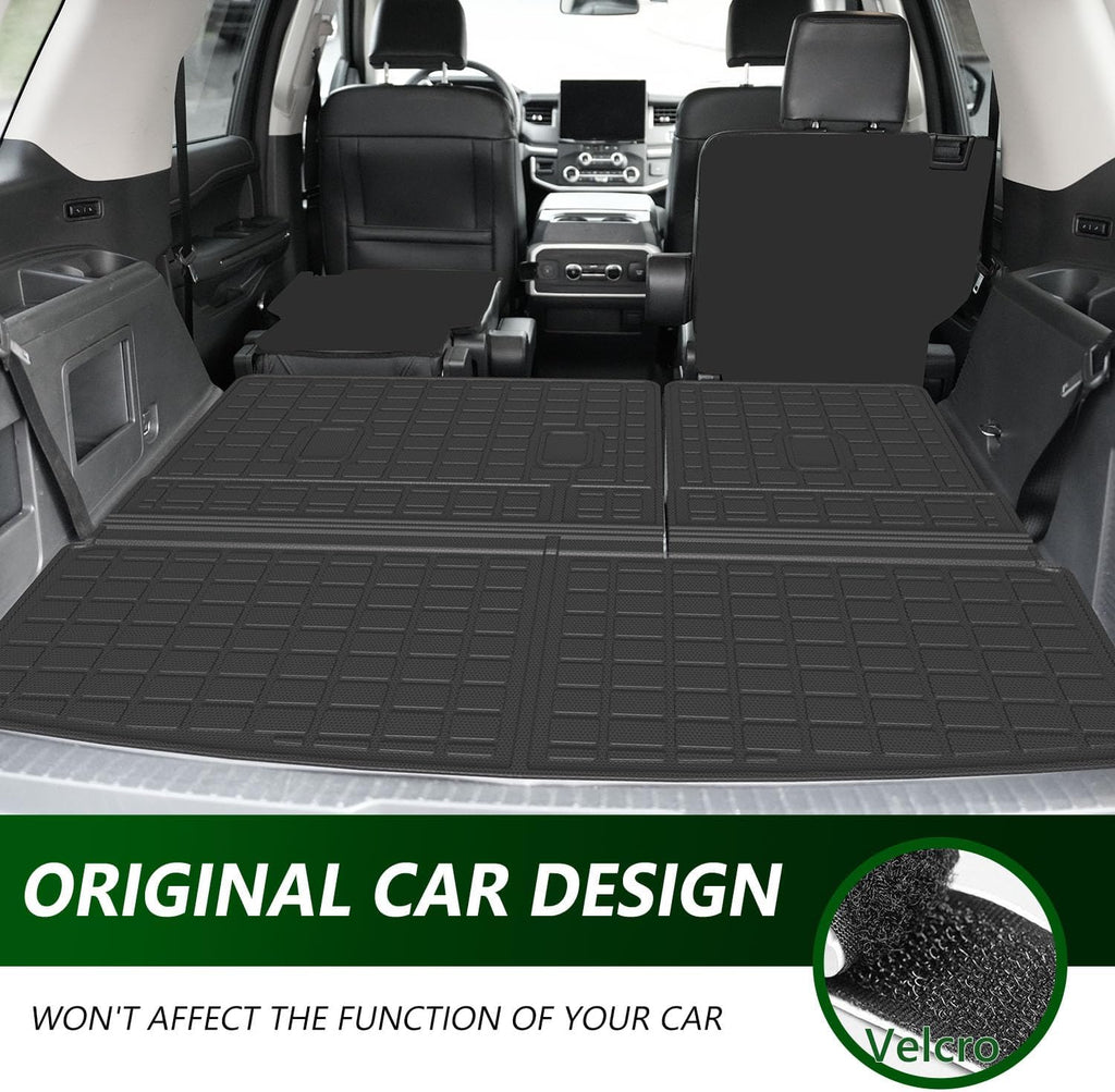 xipoqix 7 Seats Floor Mats Cargo Mat Backrest Mats Compatible with 2018-2024 Ford Expedition Floor Liner Replacement for 2018-2024 Ford Expedition Accessories (Trunk Mat+3rd Backrest Mats+Floor Mats)