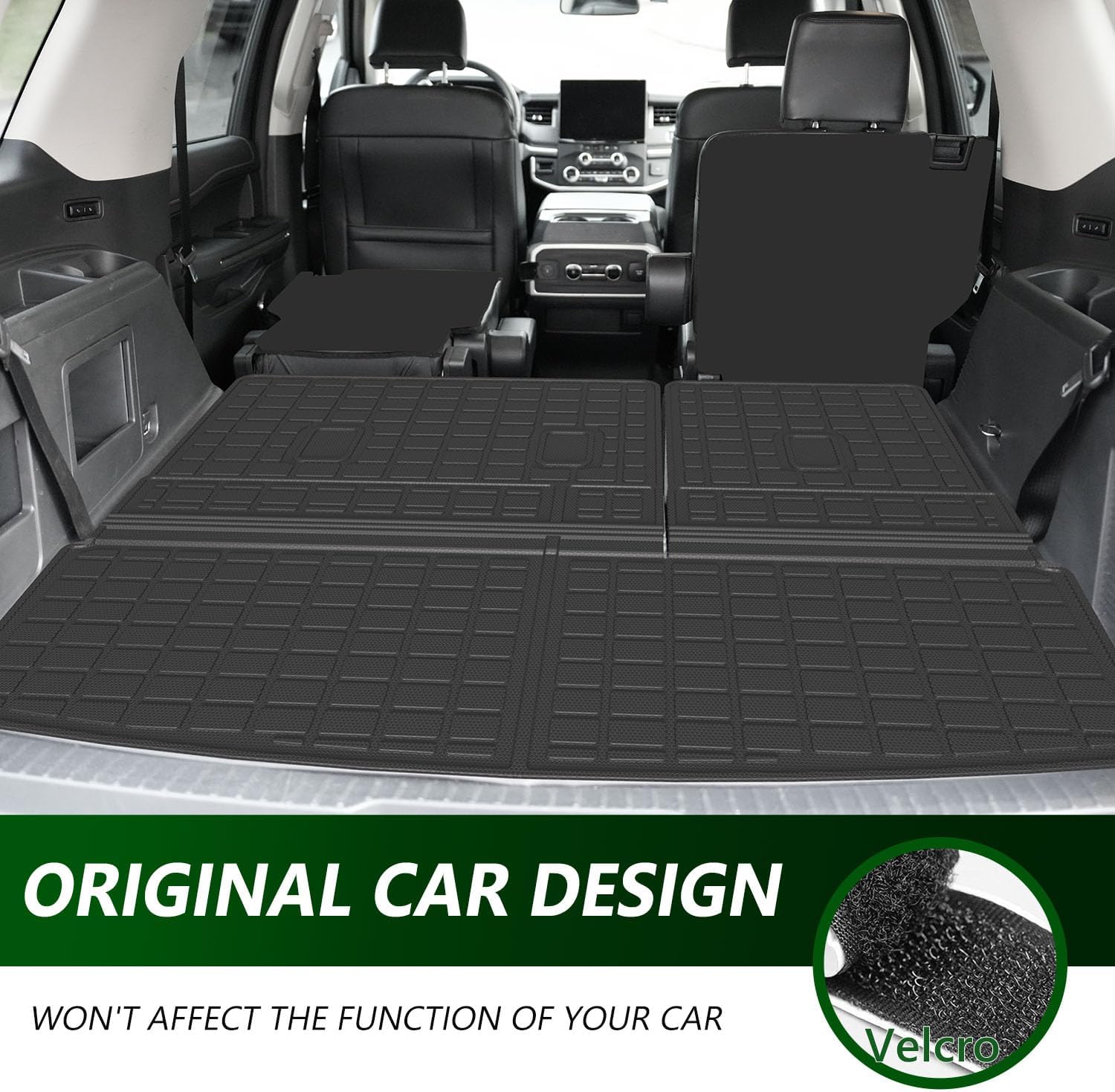 xipoqix 7 Seats Floor Mats Cargo Mat Backrest Mats Compatible with 2018-2024 Ford Expedition Floor Liner Replacement for 2018-2024 Ford Expedition Accessories (Trunk Mat+3rd Backrest Mats+Floor Mats)