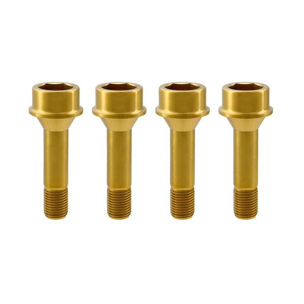 RISON Titanium Wheel Lug Bolts M14x1.5x52/67mm Lug Bolts Aerospace Grade 6AL4V Lightweight and Durability Lug Bolt Car Accessories for Ferrari Pack of 20pcs (Gold, M14X1.5X67mm)