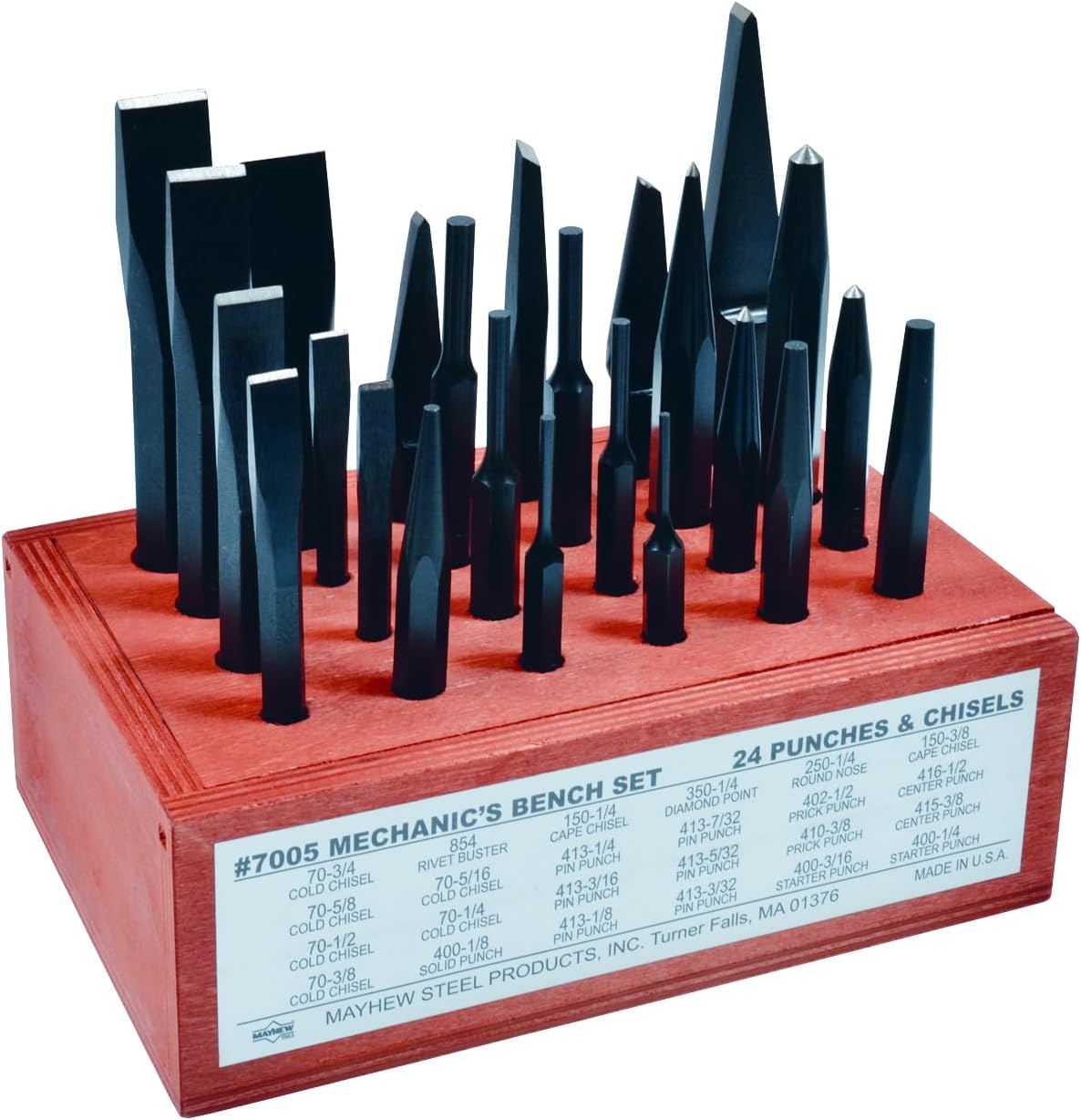 Mayhew Tools 61080 Mechanics Bench, 24-Piece Set, Black Oxide Finish