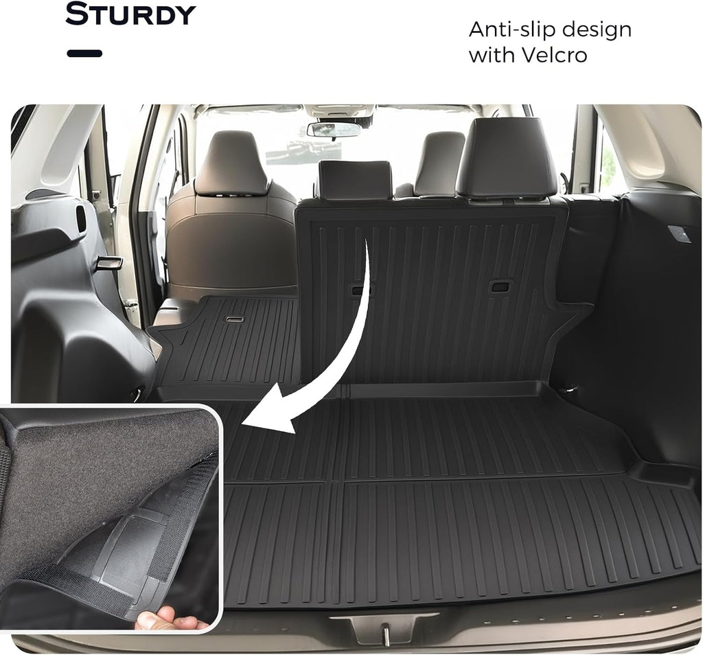 CreekT® Floor Mats for Toyota Rav4 2019-2025(Include Hybrid)-All Weather Full Set Waterproof Heavy Duty TPE Cargo Liner Back Seat Cover Backreat Protector for Toyota Rav 4 Accessories LE XLE Limited