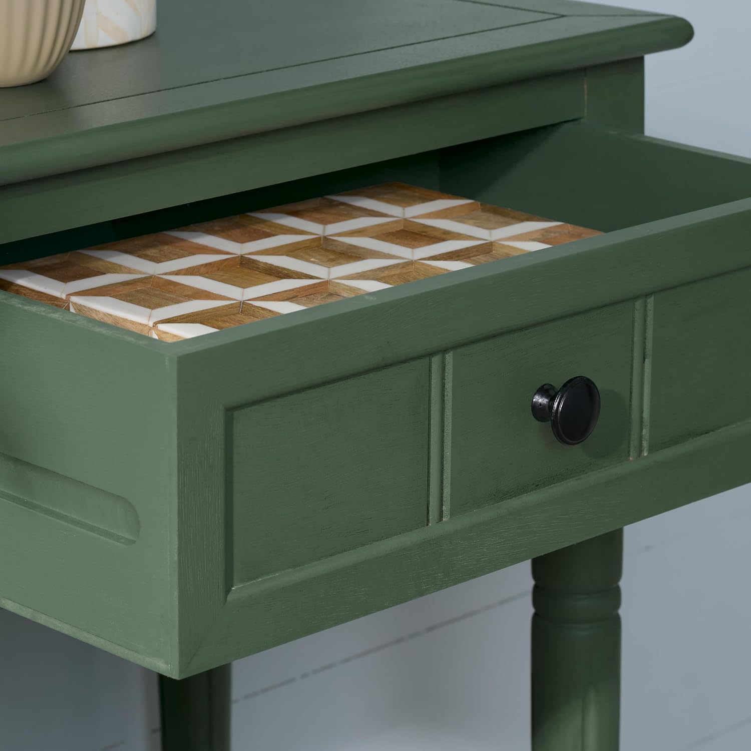 SAFAVIEH Home Collection - Samantha Entryway Console Table, Dusty Green 2-Drawer Storage Sofa Table (AMH5710L)