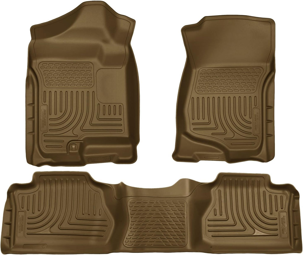 Husky Liners Weatherbeater Floor Mats | Fits 2007-2014 Chevrolet Suburban 1500 & GMC Yukon XL1500; 2007-2013 Cadillac Escalade EXT & Chevrolet Avalanche | Front & 2nd Row, 3-pc Tan - 98263