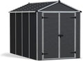 Palram - Canopia Rubicon Storage Shed, 6'x10' DIY Backyard Shed, Gray Polycarbonate Panels and Aluminum Frame, Sheds & Outdoor Storage for Lawn Mower, Bike, Garden Tools, Outdoor Storage Box Shed