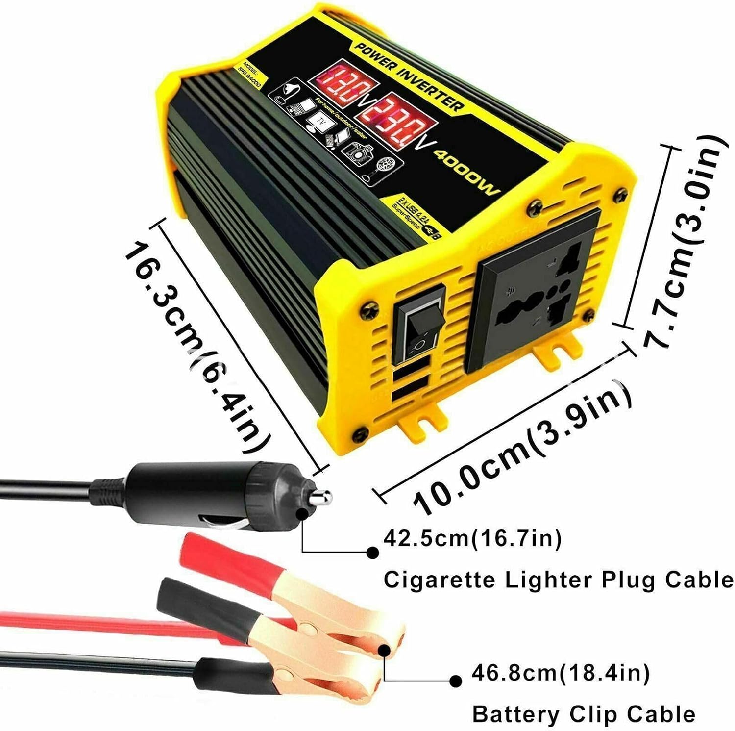 4000W 12V to 110V/220V Solar System Combination Inverter Solar Panel Kit Solar Generator Home Grid System 30A Controller + 18w12v Solar Panel