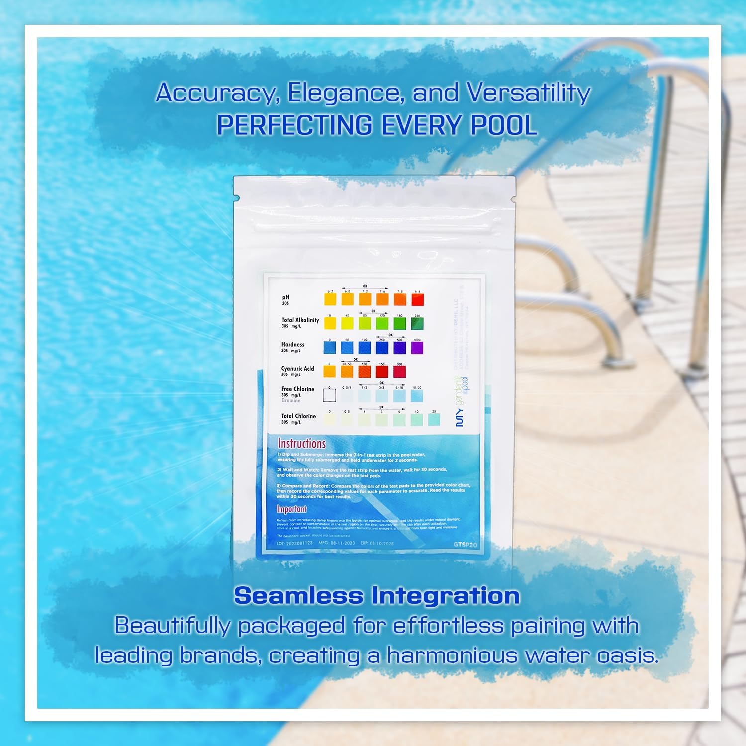 Poolife Algaecide 90 – Long-Lasting Copper Pool Algaecide for Green, Black & Mustard Algae – 90-Day Protection – Includes 7-in-1 Test Strips, Measuring Cup & Pool-IQ AI Assistant 12 Pack