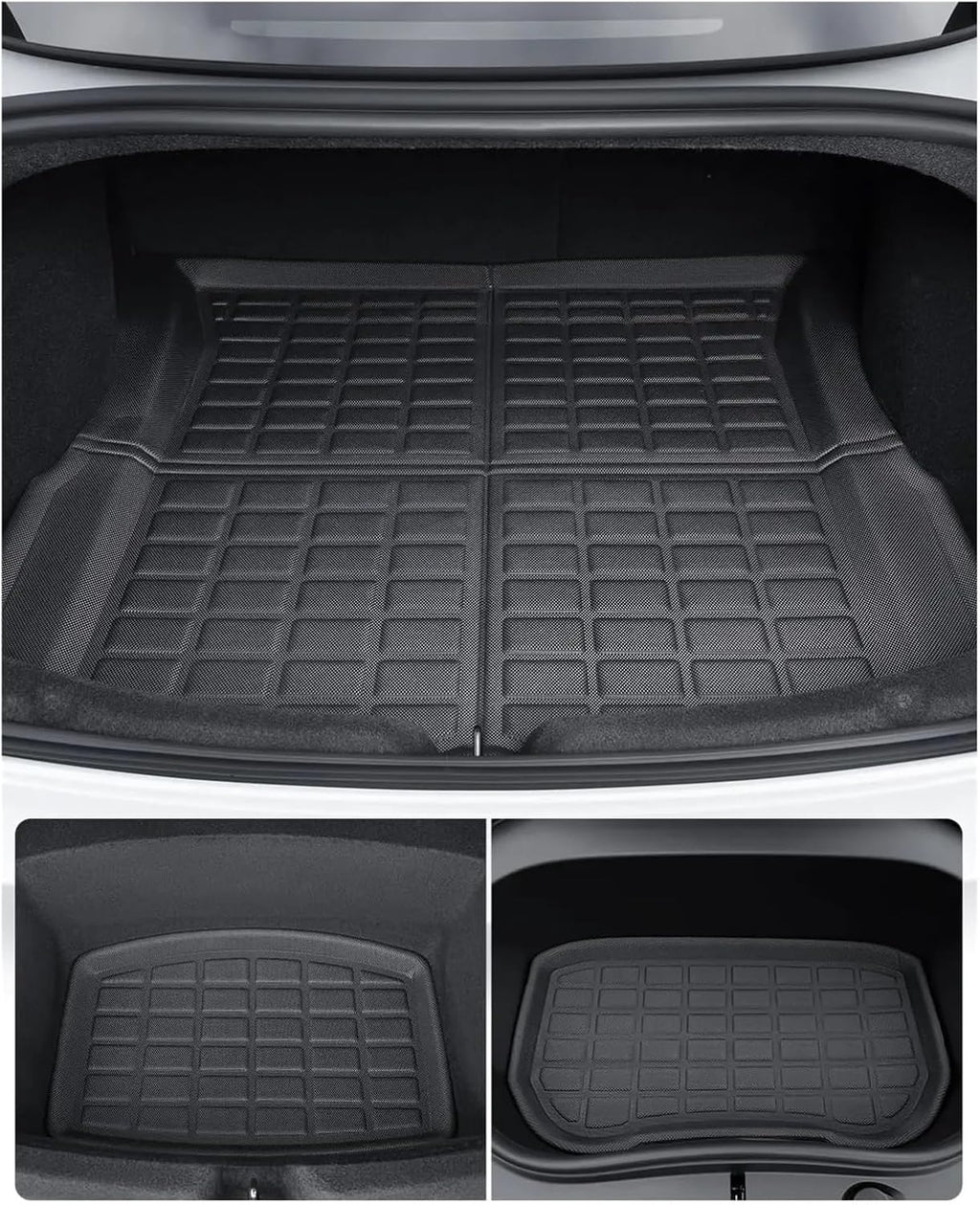 Compatible with Tesla Model 3 Highland 2024 XPE Floor Mats, All Weather 3D Waterproof Scratch Trunk Mat Cargo Liner Backrest Mats(3PCS RHD Floor Mats)