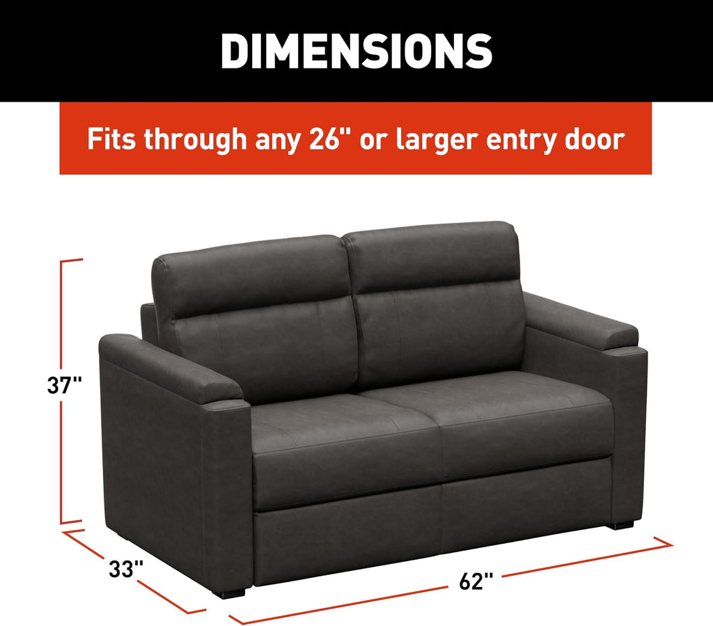 THOMAS PAYNE Signature Heritage Series 62' McCoy RV Clickback Sleeper Sofa with Automatic, Adjustable Fold-Out Legs, Four Reclining Positions, Easy Transition - 2024044223