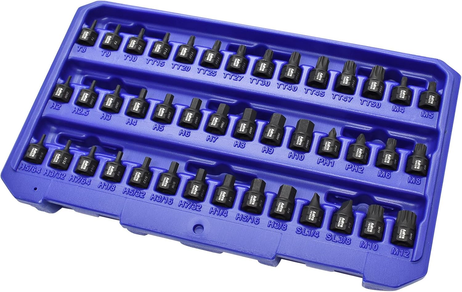 Astro Tools 78142 42pc 1/4' Drive Low Profile Nano Impact Bit Socket Set