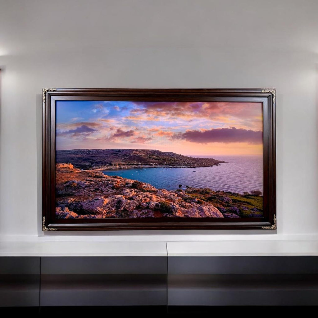 32, 43, 50 & 55 Inch Handmade wood ornate TV Frame for Samsung The Frame TV. Dark Walnut with Gold accents (not for use with other models) (50 INCH)