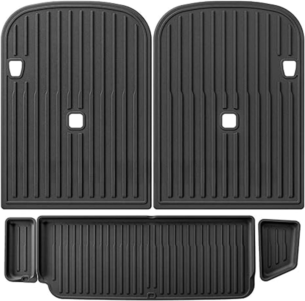 Compatible for Tesla Model X 2024 5/6/7 Seat TPE 3D Car Floor Mats Cargo Liner Trunk Pad Waterproof Protective Left Rudder(6seats 5PCS)