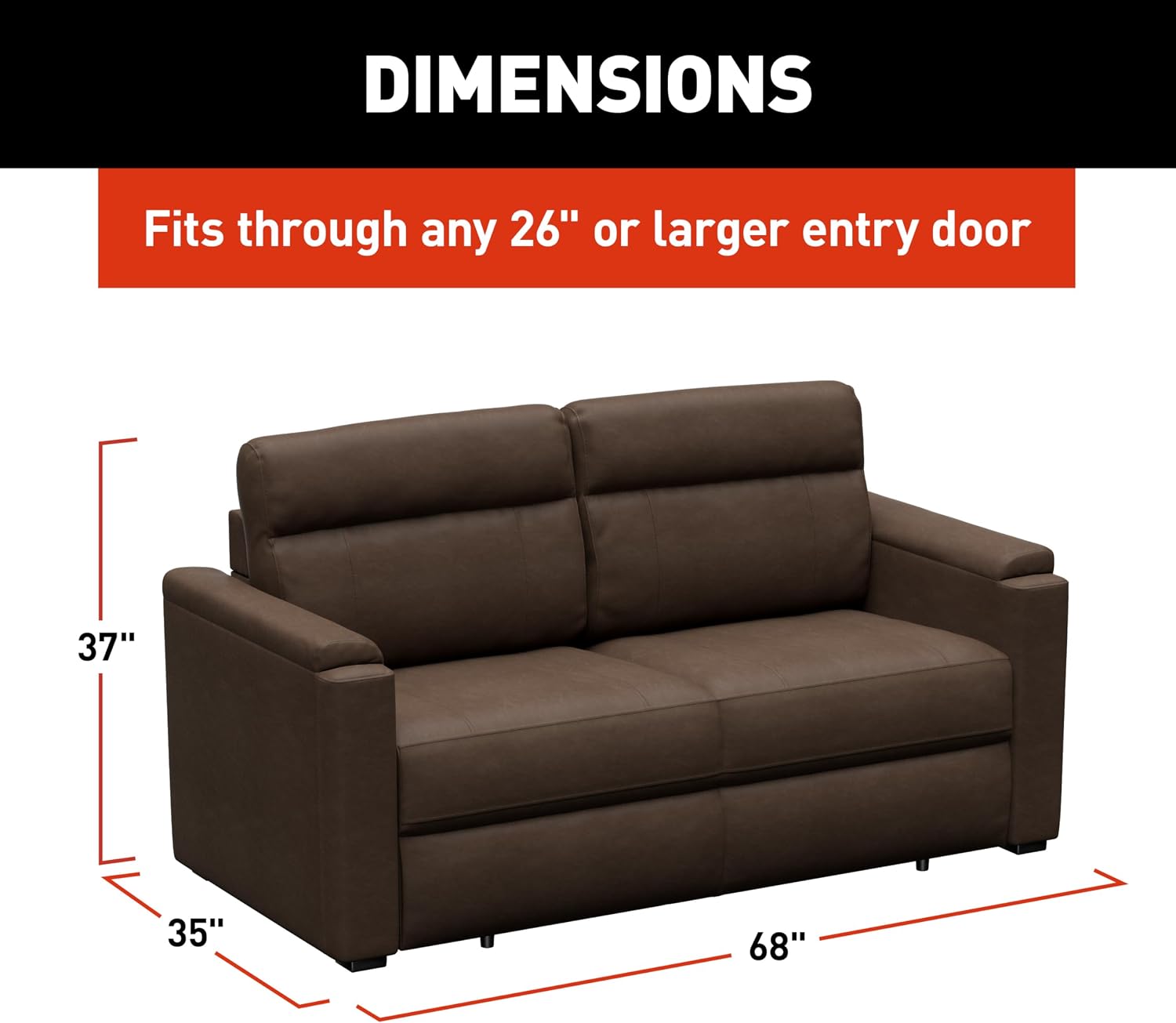 Thomas Payne Signature Heritage Series 68' Satula RV Rest Easy Sleeper Sofa with Easy-to-Use Fold-Out Mechanism, 81' Bed Depth - 2024044351